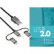 Gyors USB -s töltőkábel 3 az 1 ben