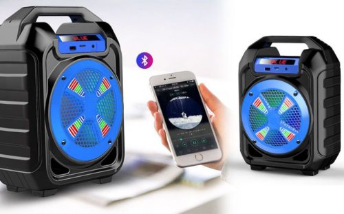 Nagy Méretű Hordozható Hangszóró - Bluetooth Multimédia Lejátszó akkumulátorral LED hangszóróval
